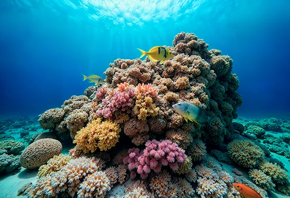 Healthy coral reef ecosystem